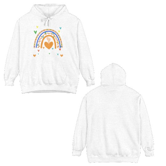 Rainbow in October orange Unity Day bullying Double Sided Hoodies
