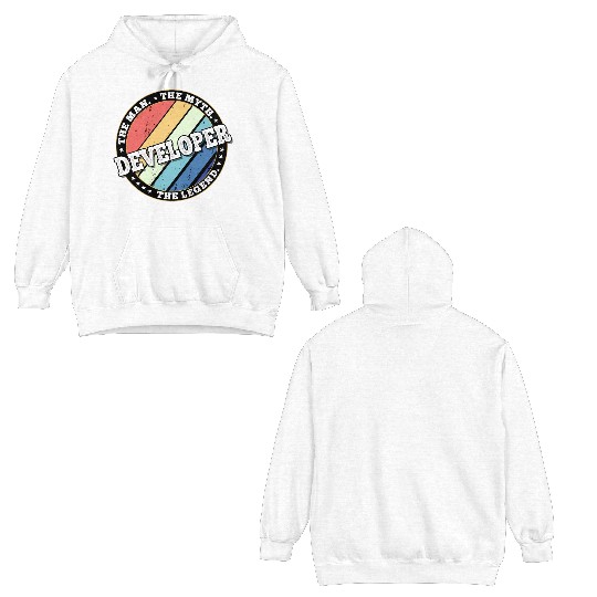 Developer. The man. The myth. The legend. Double Sided Hoodies