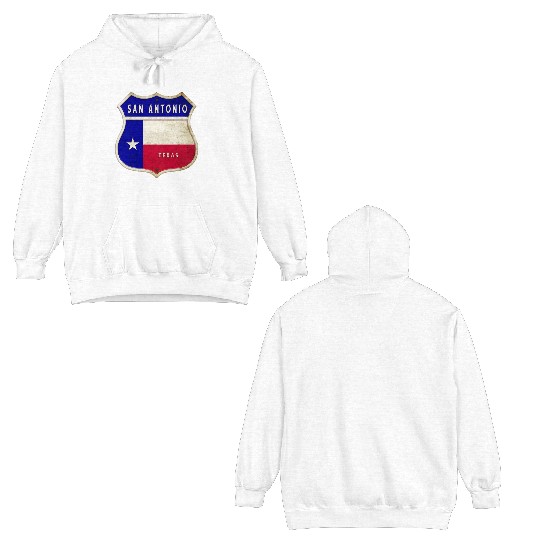 San Antonio Texas coat of arms flag design Double Sided Hoodies
