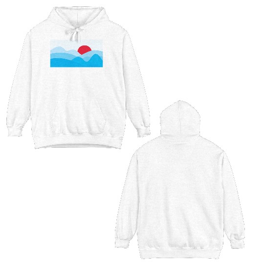 Minimalist Sun Light Blue Double Sided Hoodies