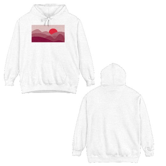 Minimalist Sun Rosewood Pink Double Sided Hoodies