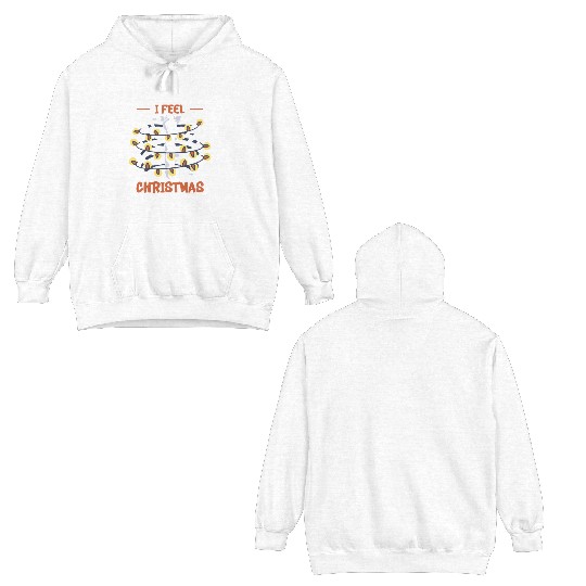 Christmas Holiday Skeleton Rib Cage Radiology Double Sided Hoodies