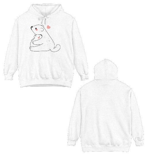 Cute Mama and Baby Bear Cub Hugging Mothers Day Double Sided Hoodies
