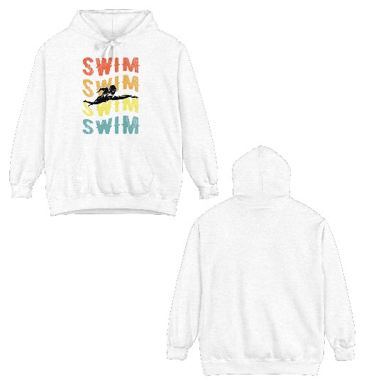 Funny Graphic Design Of Keep On Swimming Swim Swim Double Sided Hoodies