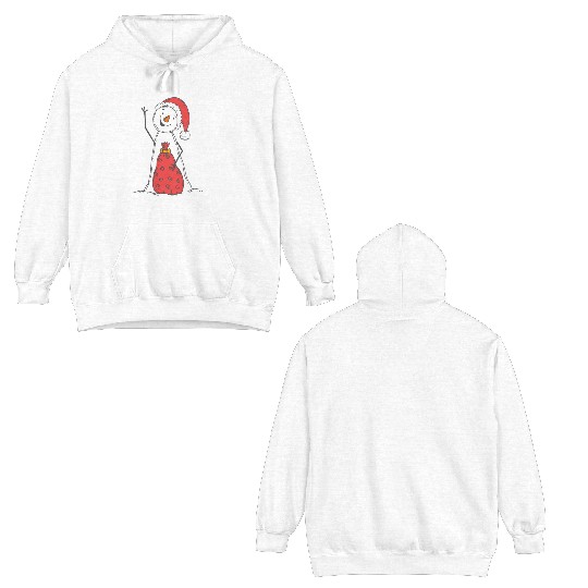 funny snowman with mustache and carrot Double Sided Hoodies