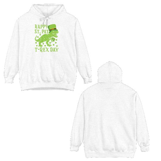 Happy St Pat Trex Day Dino St Patricks Day Toddler Double Sided Hoodies