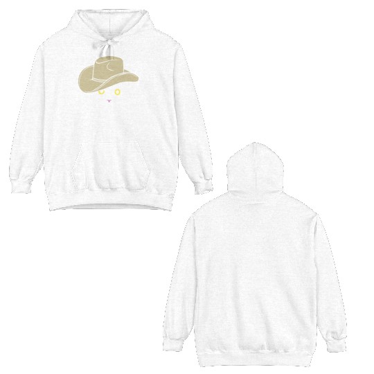 Meowdy Funny Cat Cowboy Hat Design Double Sided Hoodies