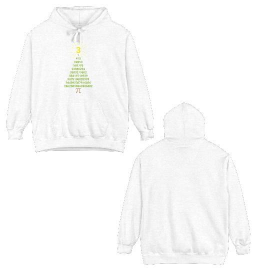 Funny Pi Christmas Tree Math Teacher Double Sided Hoodies