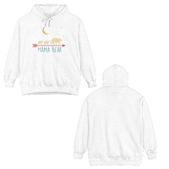 Retro Mama Bear With 2 Cubs Double Sided Hoodies