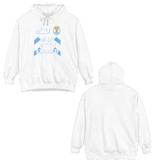 M10 Man Myth Legend Number 10 Argentina Soccer Double Sided Hoodies