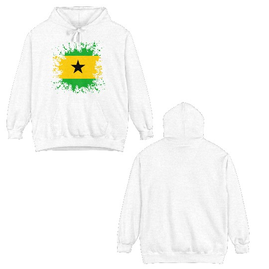 Sao Tome And Principe Flag Paint Splatter Double Sided Hoodies
