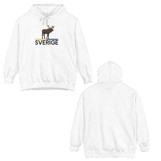 Sweden Flag Sverige Moose Double Sided Hoodies