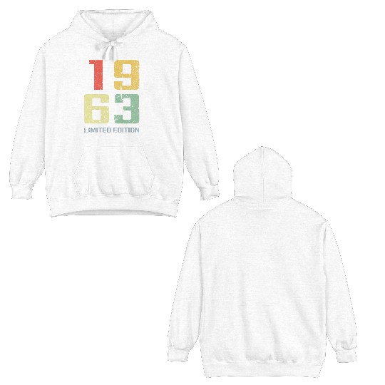 60 Years Vintage 1963 Retro 60th Birthday Double Sided Hoodies