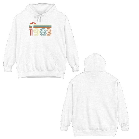 40 Years Vintage 1983 Retro 40th Birthday Double Sided Hoodies