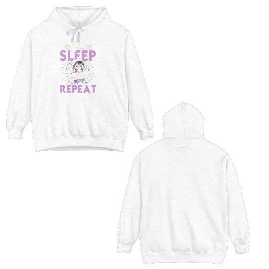 Eat Sleep Anime Repeat Japanese Manga Lover Cospla Double Sided Hoodies