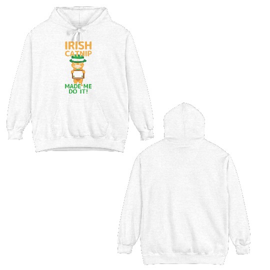 Angry Funny Cat Happy Saint Patrick Day Double Sided Hoodies