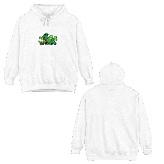 No Pinchasaurus Dinosaur Irish St. Patricks Day Double Sided Hoodies