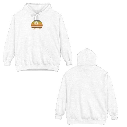 Retro Saint Martin Vintage Sunset Beach Vacation Double Sided Hoodies
