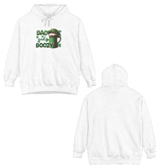 Mens St Patricks Day Irland Irish Green Shamrock Double Sided Hoodies
