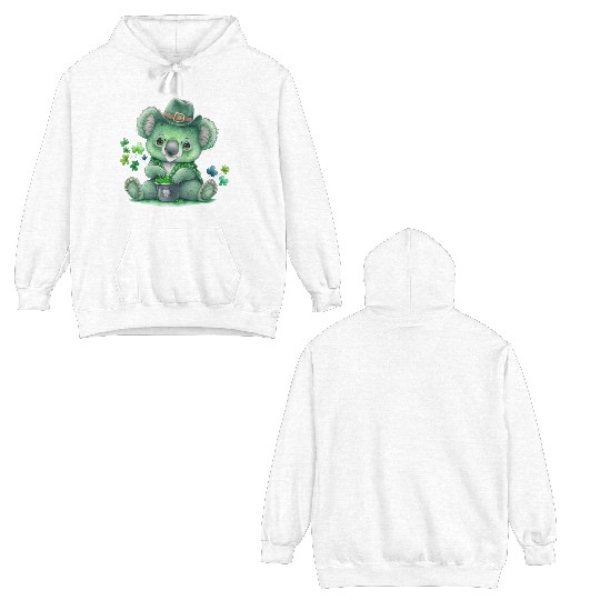 St Patrick's Day Irish Funny Koala Saint Patrick Double Sided Hoodies