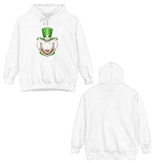 Cute White Dog Golden Retriever Green Hat St Double Sided Hoodies