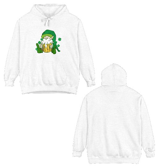 I Bring beer and luck st patrick day Shamrock Double Sided Hoodies