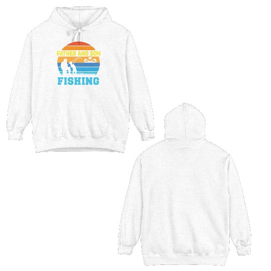 Father and son fishing partners for life Double Sided Hoodies