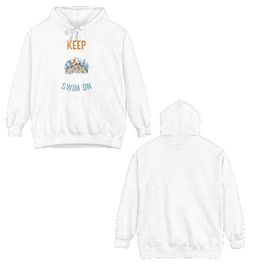 Keep Calm And Swim On Swimming Sports Pool Swimmer Double Sided Hoodies