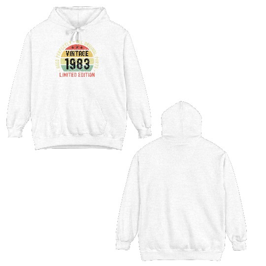 40th Birthday Vintage 1983 Double Sided Hoodies
