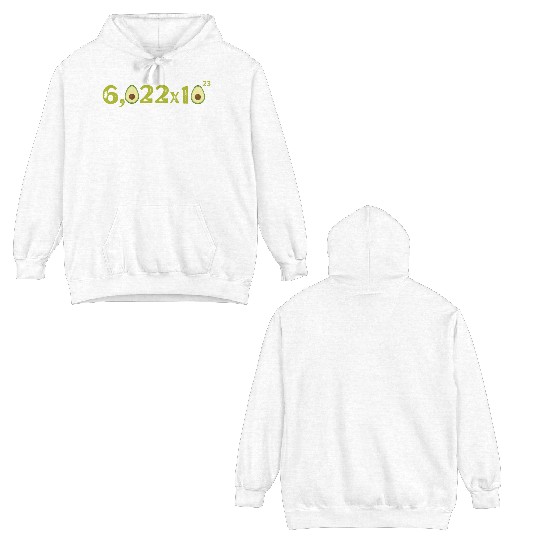 Funny Avocado Avogadro' Number Double Sided Hoodies