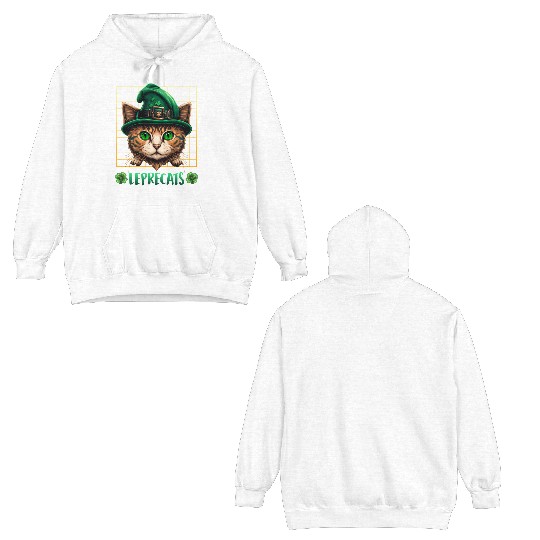 St. Patrick's Day cats leprecats kittens Double Sided Hoodies
