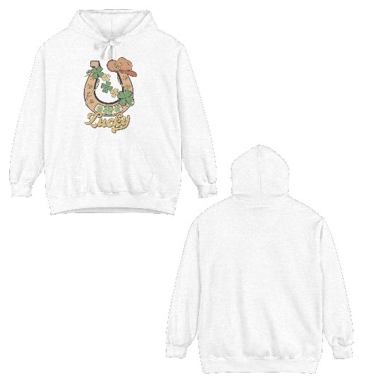 Lucky Shamrock Horseshoe Double Sided Hoodies