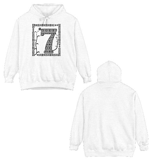 7th floral number artistic Double Sided Hoodies