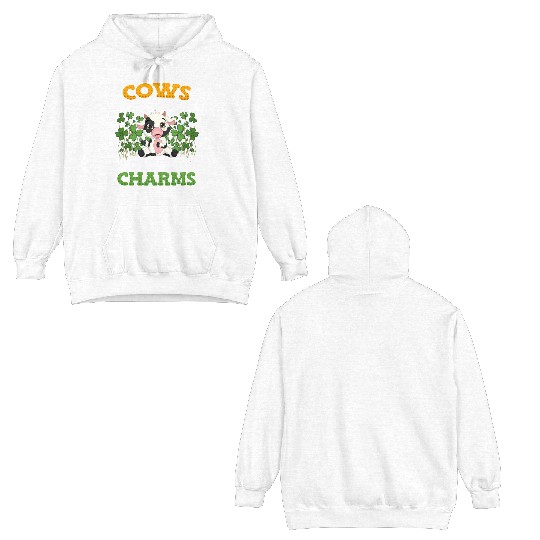 Cows are my lucky charms farmer Double Sided Hoodies