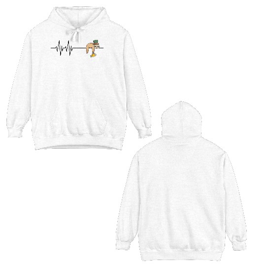 Happy St Patrick's Day Beer Drinking Sloth Gift Double Sided Hoodies