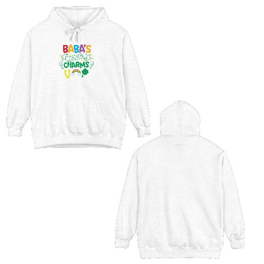 Baba's Lucky Little Charms Clover Shamrock Double Sided Hoodies