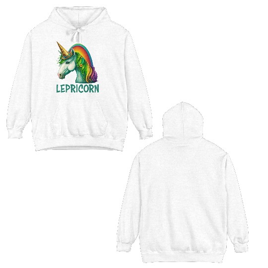 Unicorn St Patrick's Day women Ireland Lepricorn Double Sided Hoodies