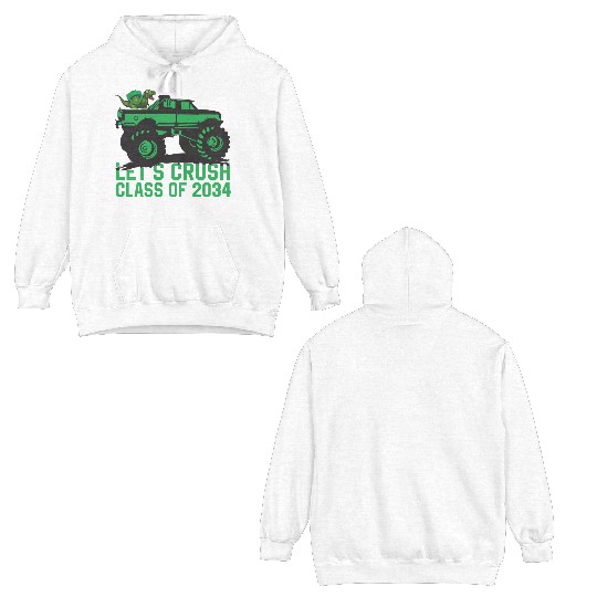 Lets crush class of 2034 dark green vehicle sketch Double Sided Hoodies