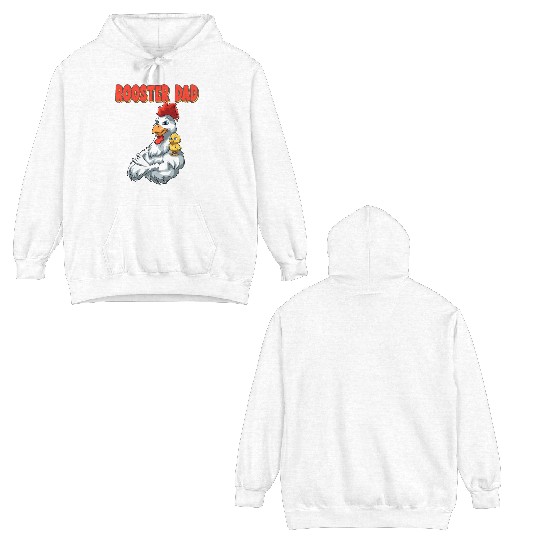 Rooster Dog with Rooster Kid for a Rooster lovers Double Sided Hoodies