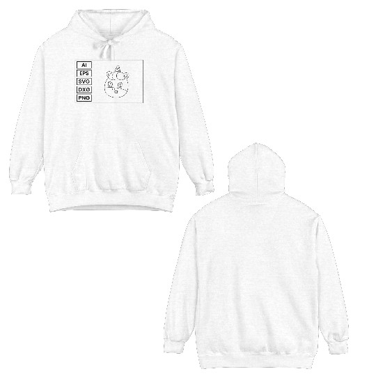 Unicorn Coloring Page Graphic Collection Double Sided Hoodies