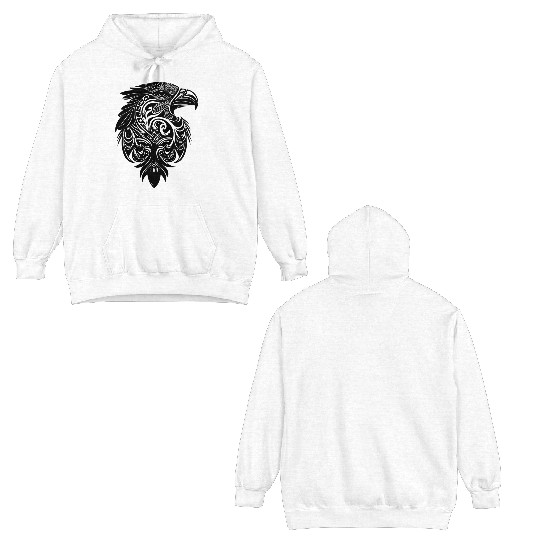 Eagle In Vintage T Tattoo Feather Style Double Sided Hoodies