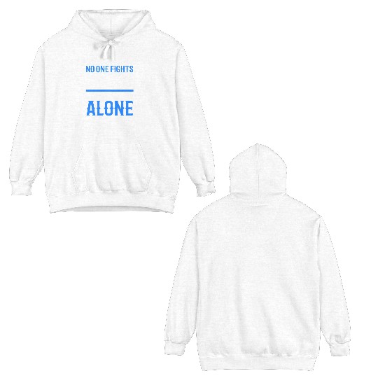 No One Fights Alone Thin Blue Line Police Double Sided Hoodies
