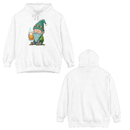 Gnome Drinks Beer Happy St Patricks Day Double Sided Hoodies