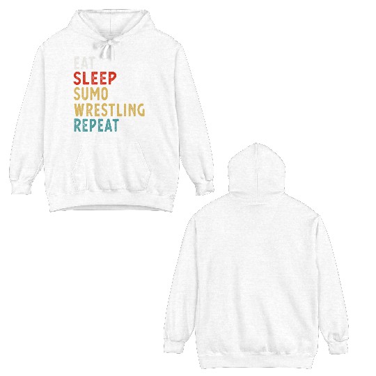 Eat Sleep Sumo Wrestling Repeat Funny Player Idea Double Sided Hoodies