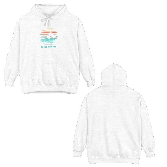 Saint Tropez Cool Souvenir Vacation Artistic Double Sided Hoodies