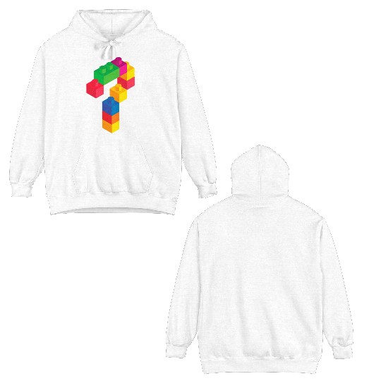 Cute Block Building 7th Birthday Gift 7 Year Old Double Sided Hoodies