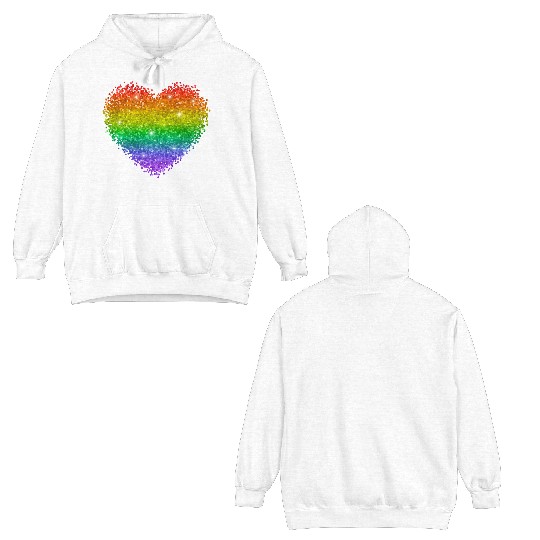 Double Sided Hoodies Womens Cute Heart Graphic Tees Loose