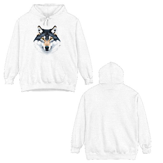 Wolf howling at the moon graphic Double Sided Hoodies