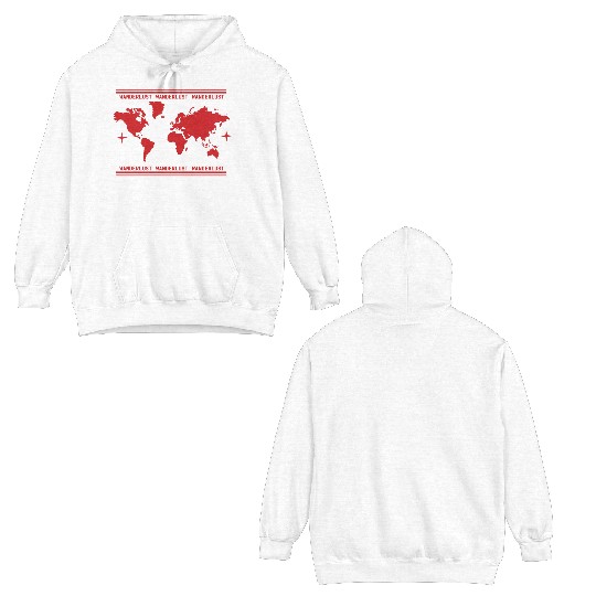 Vacation Explore Holidays World Map Wanderlust Double Sided Hoodies