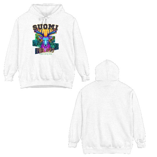 SUOMI FINLAND Powered by Sisu Reindeer edition Double Sided Hoodies